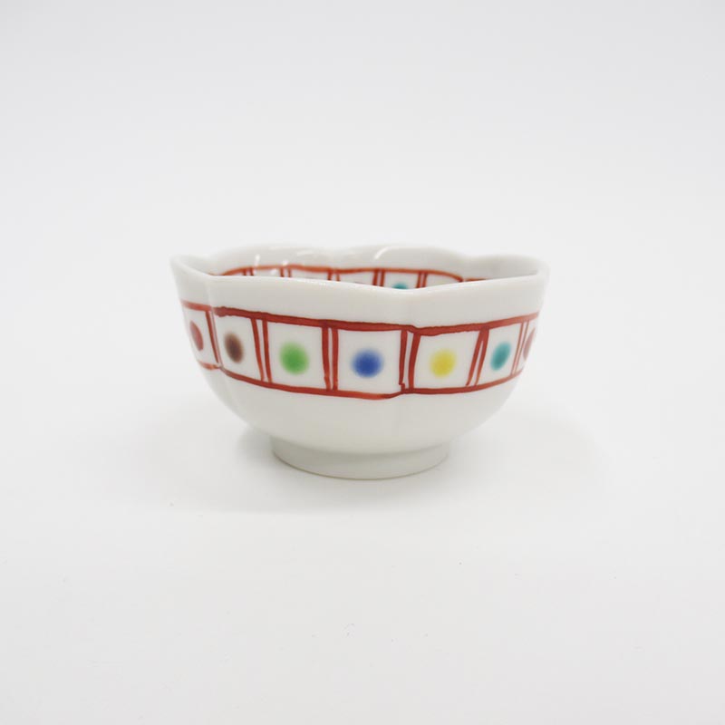 安東眉石窯  梅型小付 玉文